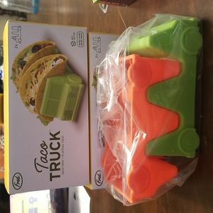 4 Fred Taco Truck holder Set 2 Green & Orange Kids 2 boxs =4 trucks